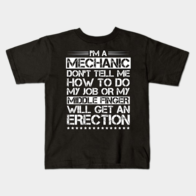 Mechanic Mechanist Mechanician Fitter Kids T-Shirt by Krautshirts